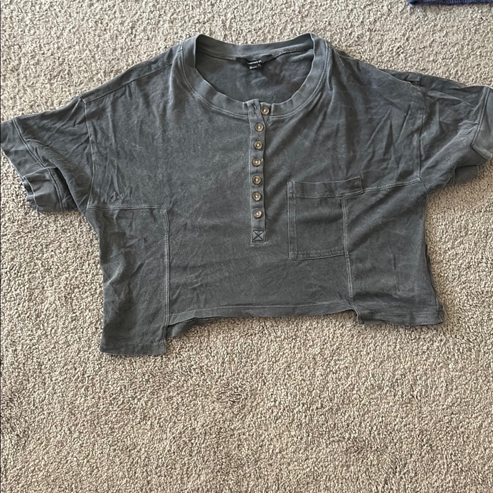 Forever 21 Charcoal Henley Top